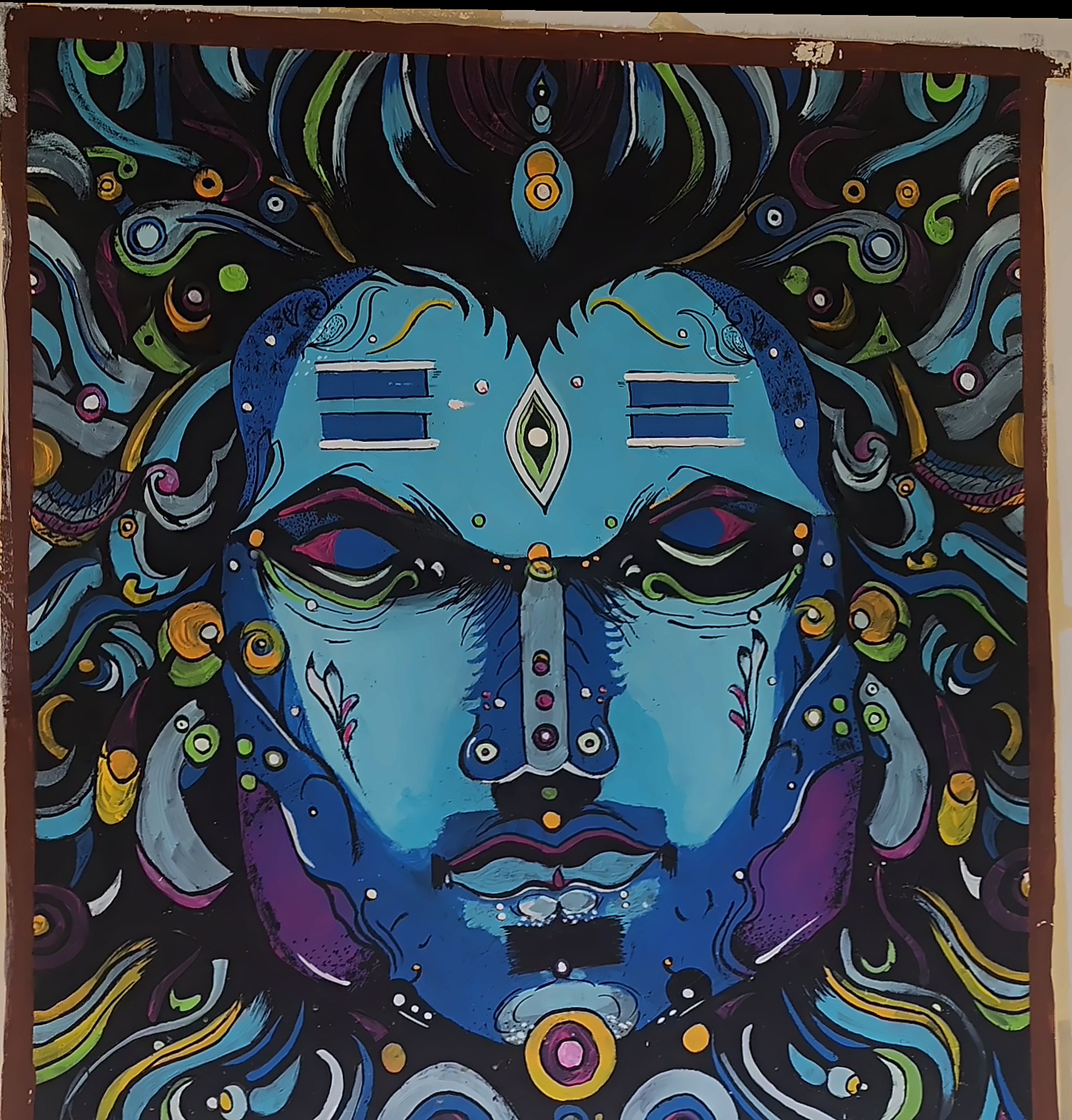 Blue face, third eye